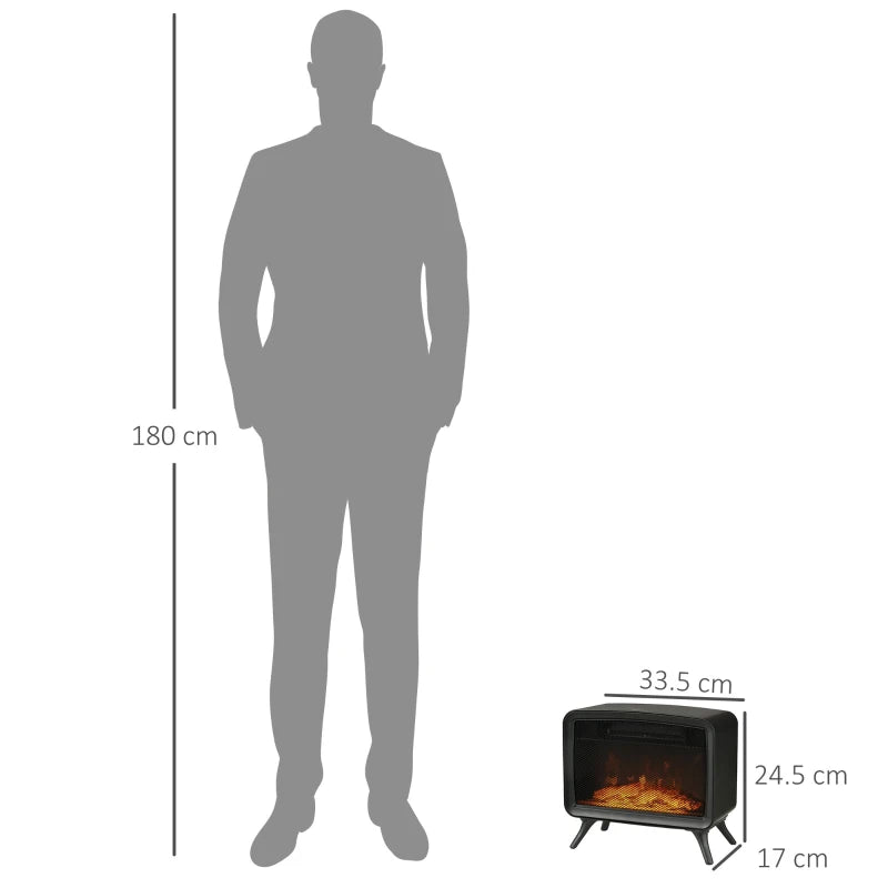 HOMCOM Free Standing Electric Fireplace, Tabletop, with LED Flame Effect, Overheating Protection, 800W/1600W