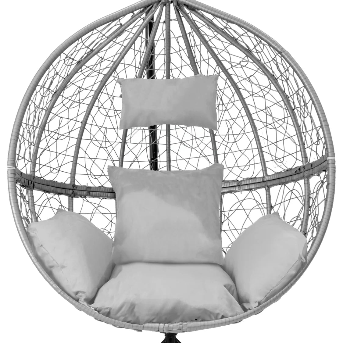 Grey Hanging Rattan Egg Chair