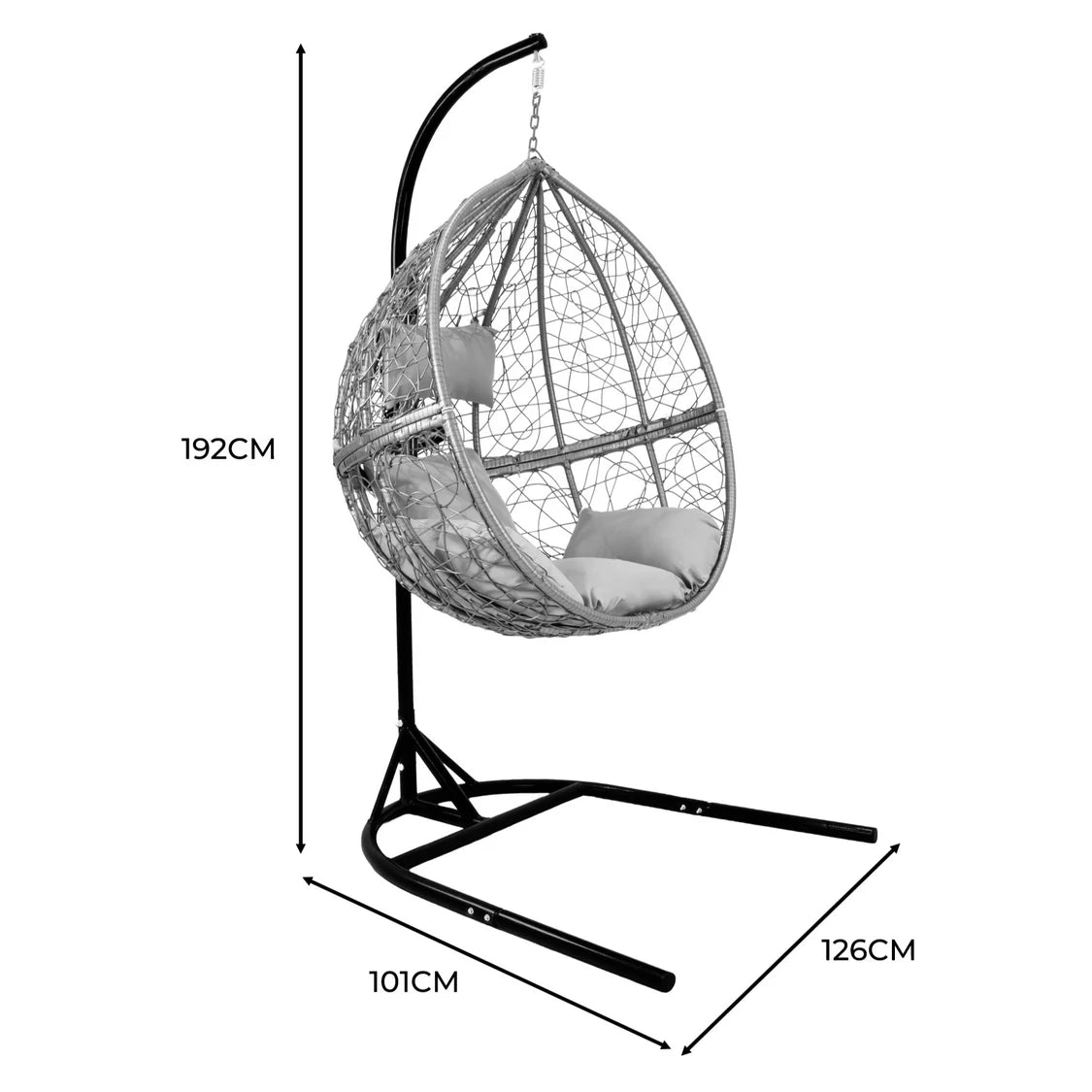Grey Hanging Rattan Egg Chair