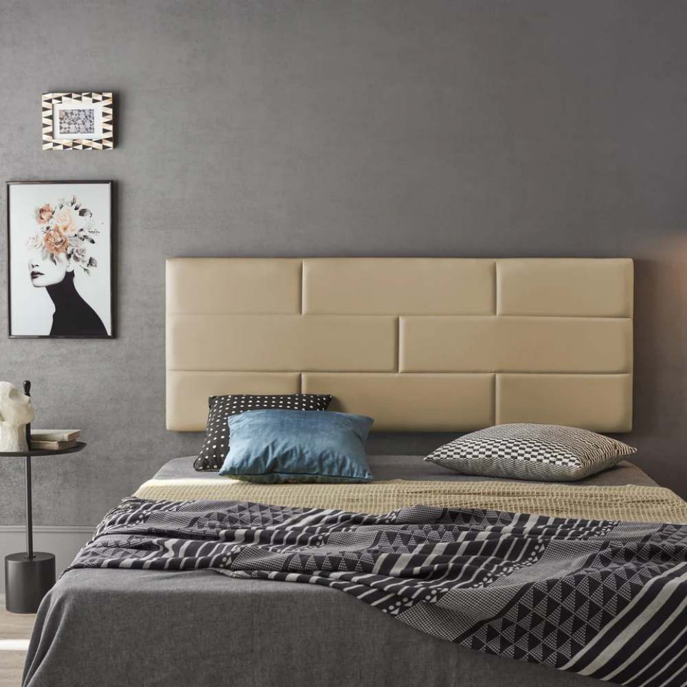 Wall Bricks Faux Leather Headboard