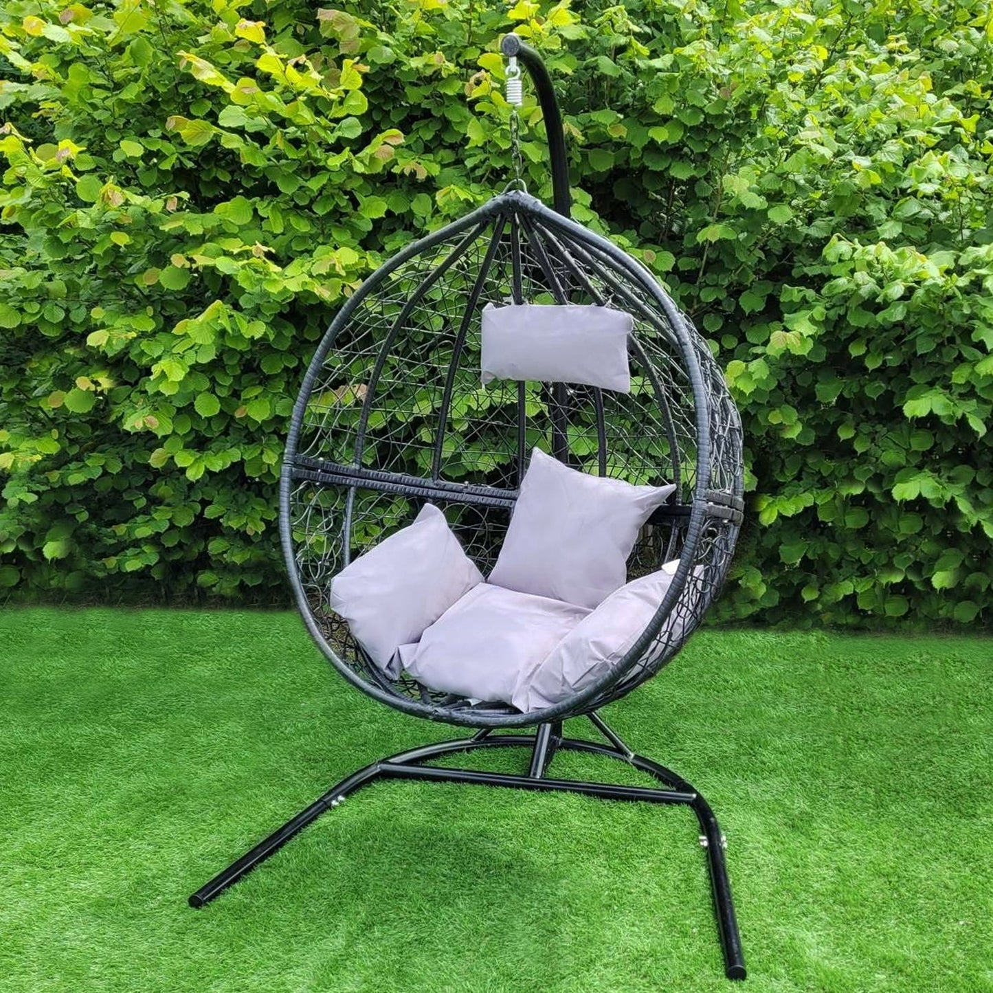 Hanging Rattan Egg Chair - Black