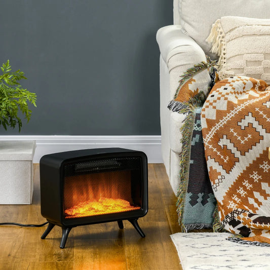 HOMCOM Free Standing Electric Fireplace, Tabletop, with LED Flame Effect, Overheating Protection, 800W/1600W
